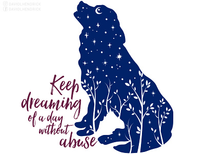 Keep dreaming of a day without abuse animal animal art animal artwork animals branding charity comic book custom artwork custom drawing design dog dog art dogs graphic art graphic design illustration logo puppy typography vector