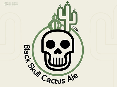 Black Skull Cactus Logo ale logo animals beer beer logo branding brewer logo brewery logo custom artwork design graphic design illustration logo logo concept logo concept ale skull skull beer logo skull logo skulls ui vector