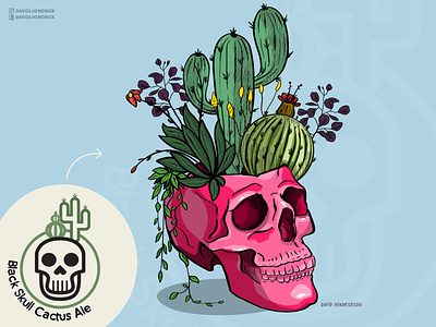 Skull Succulent Illustration + Logo