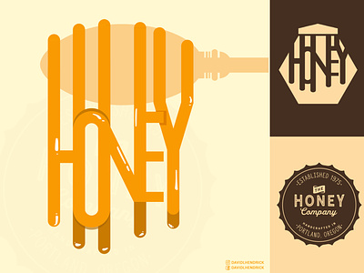 The Honey Company bee bee label bee logo branding custom logo food label food logo honey honey jar honey label honey logo honey pot honey typogray jar jar label label logo product design typography vintage logo