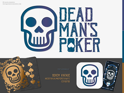Dead Man's Poker Logo + Brand Identity app app icon branding dead dead mans identity mans logo playing poker poker poker app poker logo skeleton skeleton app skeleton icon skeleton logo skull skull icon skull logo ui ux