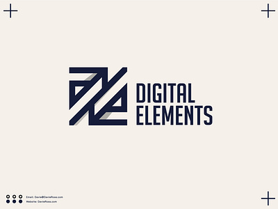 Digital Elements Logo black and white black logo clean digital geometric geometric icon geometric logo icon lined logo lines logo rectangle logo simple sleek square square logo symmetrical logo symmetry tech tech logo