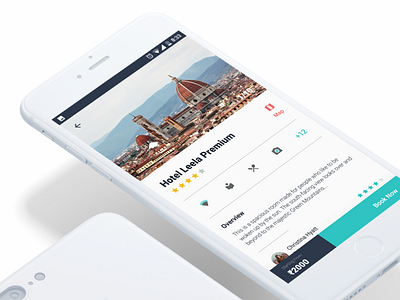 Hotel app - Details Page android app application detail details hotels neat ui user interface ux white