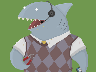Telesharketer illustration shark telemarketer vector
