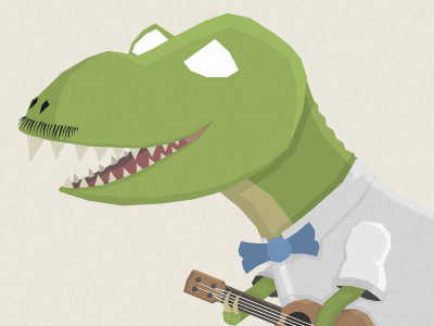 Ukeosaurus dinosaur illustration ukulele vector