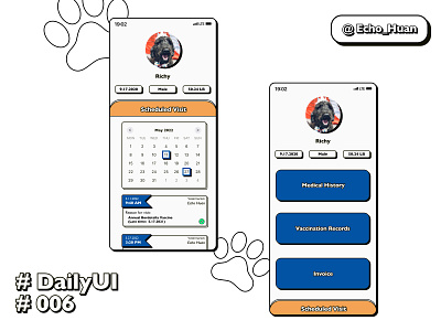 Daily UI 006 / User Profile 3d app dailyui design dog figma gillsans graphic design illustration ui user profile vet