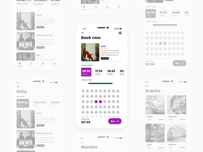 Cinema App | Booking screen app app desi book booking cinema design interface design movie app reservation ui design