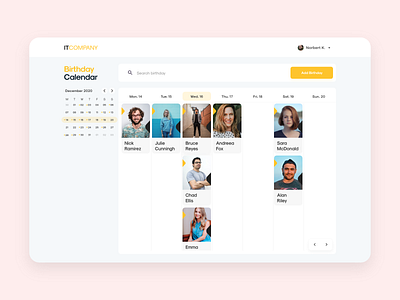 Birthday Calendar app design birthday calendar calendar design calendar ui celebrate dashboard dashboard design dashboard ui design inspiration interface interface design people ui ui design ui ux web ux ux design web design