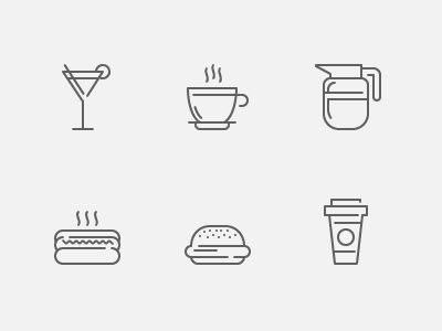 Food and Drink Icon Set drink food icon illustration pixel vector