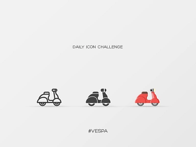 Daily Icon Challenge #vespa #005 design icon inspiration moped motor motorbike scooter transportation travel vector vespa