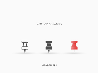 Daily Icon Challenge #paper-pin #029 challenge design icon illustration paper pin vector