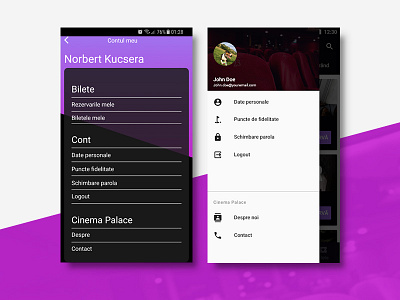 ~ Cinema App | Profile | Redesign Exercise ~ app cinema design home interface main material movie native navigation ui ux