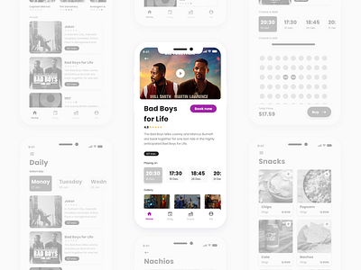 Cinema App Redesign Concept | Movie Details adobe xd app design bad boys case study deisgn interface mockup movie ui design ux designer