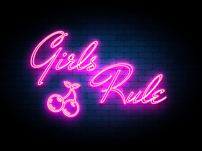 Girls Rule Neon branding figma neon