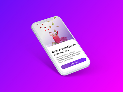 Juice + Smoothie Ordering App food ordering mobile ordering sketch ui