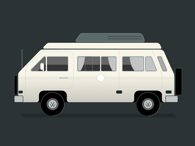 A Little "Van Life" Tribute car illustration minimal nomad travel van vanlife volkwagon westfalia
