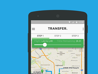 TRANSFER. detail app detail navigation travel
