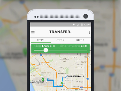 Transfer Detail. app detail invision made navigation travel with