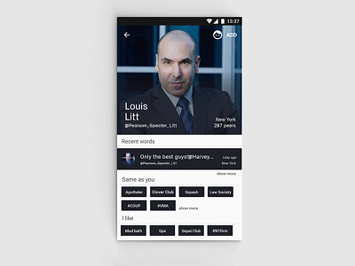 Profile screen design flat material page profile screen ui ux