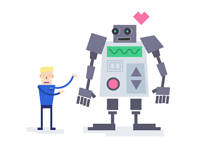 Love Machine dribbble illustration love minimal product design robot talebook