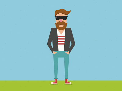 Hipstertastic! character colourful converse dapper design flat fun glasses hipster illustration reality virtual