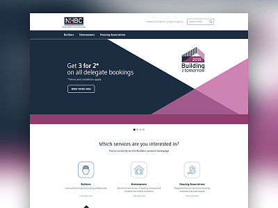 NHBC Homepage Redesign angle clean design develop homepage nhbc ui website