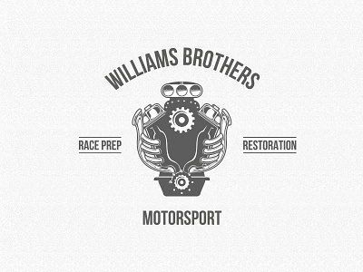 Williams Brothers Logo Concept black block blower branding car grill hot rod lettering logo mono muscle car supercharged