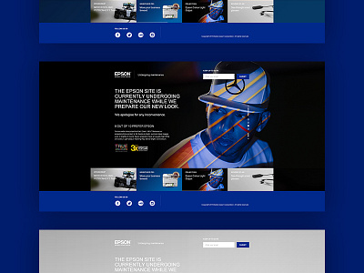 Epson Maintenance Splash blue epson holding interactive landing maintenance splash ui ux web