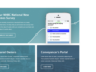 'Consumer Focused' Landing Page clean cta minimal nhbc responsive tiles ui ux web white
