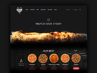 Rhodia Pizza landing pizza ui ux web