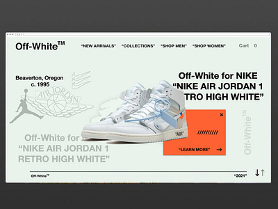 Off White Website Concept adobexd concept design home page nike offwhite redesign ui uidesign uiuix ux uxdesign web webdesign website