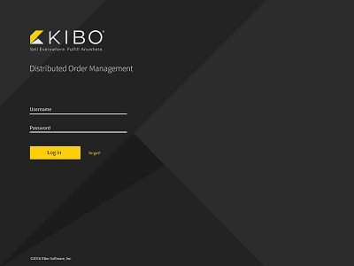 Login page for Kibo Commerce login