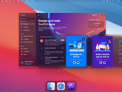 Big Sur app for Design+Code design desktop app ui