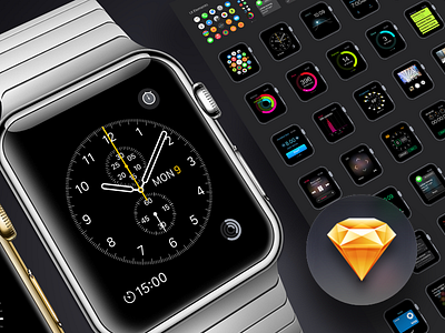 Apple Watch GUI freebie gui icon sketch ui kit vector watch