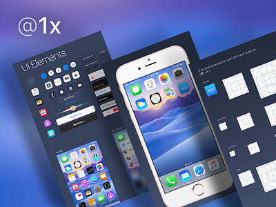 iOS 9 GUI @1x app icon gui ios 9 iphone 6s template ui kit