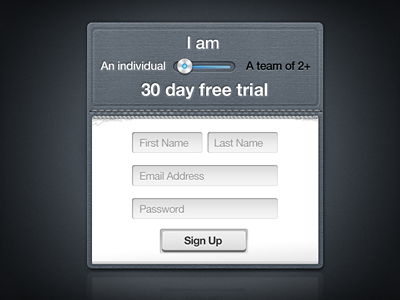 Sign up design metal paper signup slider ui