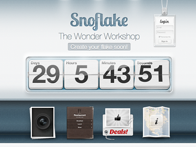 Snoflake countdown icons login logo