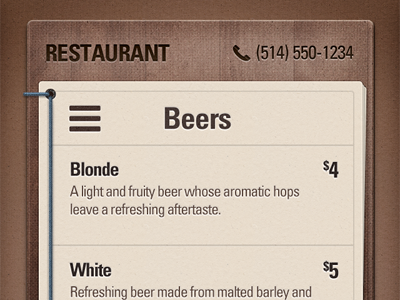 Beer Menu beer menu paper restaurant wood