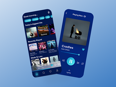 Moonwalk Music App Ui Design. app branding buttons cards ui colors design icon illustration minimal music music app music player vector