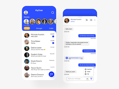 FlyChat Chatting App UI Design📱.