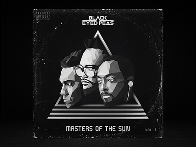 BLACK EYED PEAS - MASTERS OF THE SUN 2018 2018 hip hop album art album package black eyed peas buttons cody achter hiphop low poly masters of the sun omega vinyl will.i.am