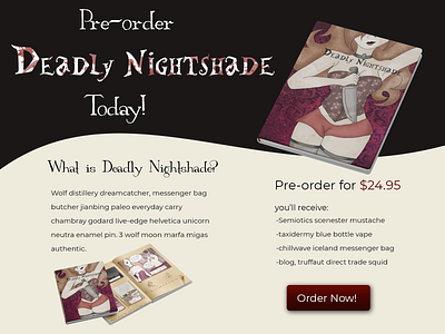 Daily UI challenge - landing page (for Deadly Nightshade)