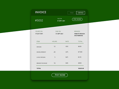 Daily UI Challenge 046 - Invoice daily ui dailyui dailyuichallenge design ui ui design uidesign