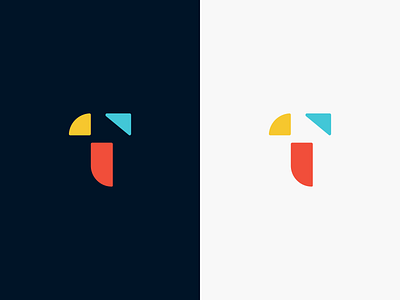 Revised Thingery Logomark. Hammer + T. brand branding color design fun hammer icon identity logo modern playful shapes symbol vector