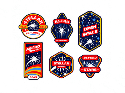 Space Badges abstract astronomy badge badge logo galaxy label labels logo retro space stars sticker universe vintage vintage retro zodiac