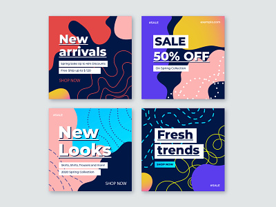 Abstract instagram post collection abstract abstract shape buy campaign colorful instagram instagram post template media minimalist offer post promotion sale shapes shop social social media store template