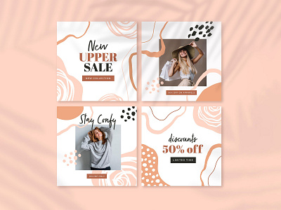 Abstract organic instagram post collection branding classic creative elegant free insta post instagram post minimal nude color organic post template social media template