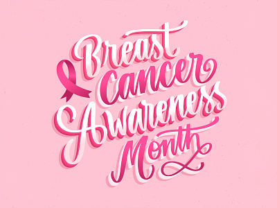 Breast Cancer Awareness Lettering Design badge design badges breast cancer awareness empowered graphic design illustration labels