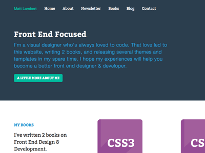 mattlambert.ca books flat front end minimal