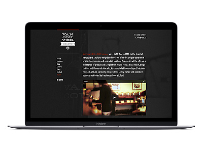 Vancouver Olive Oil Company design development website